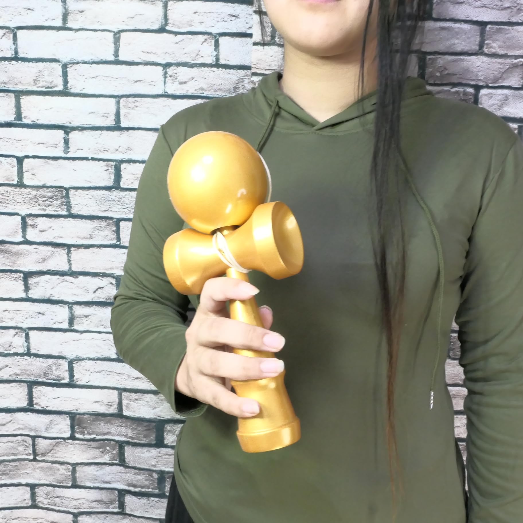 Amazon | けん玉 ジャンボ 大きい 24cm オール金 木製 パフォーマンス
